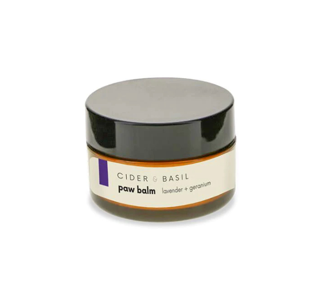 Cider and Basil Dog Paw Balm Wild Lavender Geranium Leaf