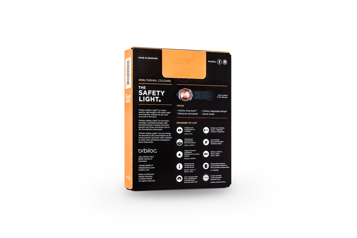 Orbiloc - Dog Dual Safety Light (Red)